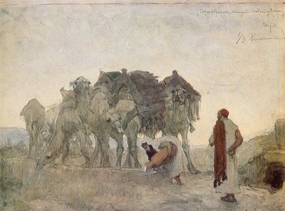 Abrahams tjener finder Isak en brud, Rebekka af Valentin Aleksandrovich Serov