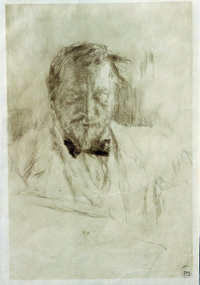 Selvportræt (Selvportræt). Radering af Valentin Alexandrovich Serov (1865-1911) af Valentin Aleksandrovich Serov