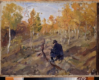 Constantin Korovin (Konstantin Korovin) (1861-1939) på arbejde. Maleri af Valentin Alexandrovich Serov (1865-1911), olie på lærred af Valentin Aleksandrovich Serov