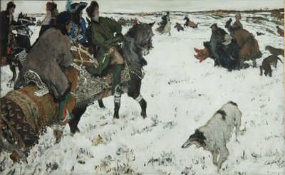 Peter I på jagt, 1902 af Valentin Aleksandrovich Serov