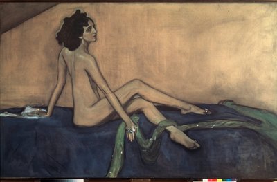 Portræt af ballerinaen Ida Rubinstein (1885-1960). Værk af Valentin Alexandrovich Serov (1865-1911), tempera og sort kridt på lærred af Valentin Aleksandrovich Serov
