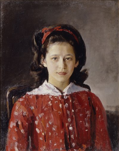 Portræt af Lyudmila Anatolyevna Mamontova 1874-1937, 1884 af Valentin Aleksandrovich Serov