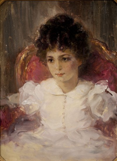 Portræt af Tatyana Sergeevna Khokhlova, Botkina 1897-1985 som barn af Valentin Aleksandrovich Serov
