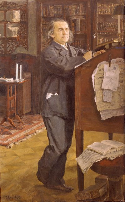 Portræt af komponisten Alexander Serov 1820-1871, 1889 af Valentin Aleksandrovich Serov
