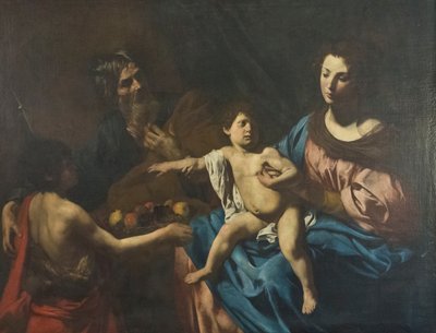 Hellig familie med den unge Johannes Døberen af Valentin de Boulogne