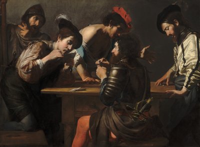 Soldater, der spiller kort og terninger Snyderne, ca. 16181620. af Valentin de Boulogne