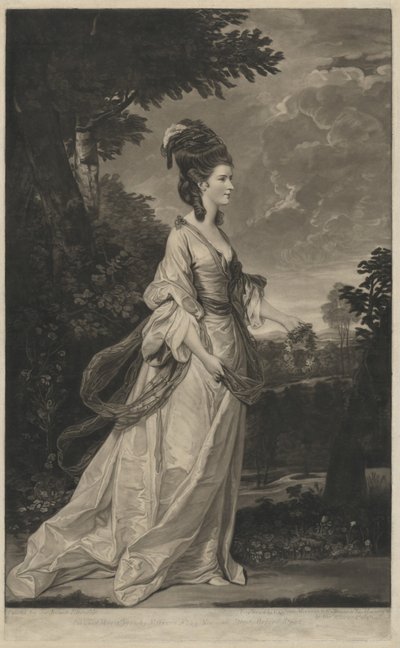 Jane (Fleming), grevinde af Harrington af Valentine Green after Sir Joshua Reynolds