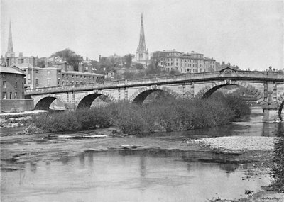 English Bridge, Shrewsbury, c1896 af Valentine and Sons Ltd