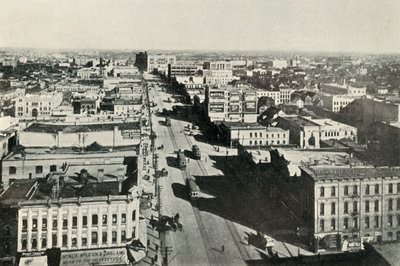 Winnipeg i dag, ser op Main Street. - The Rapid Growth of Modern Canada, c1930. af Valentine and Sons Ltd