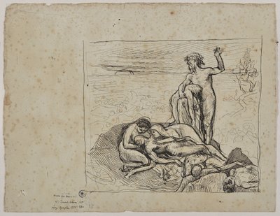 Studie til "Les tears" (tegning) af Valère Bernard