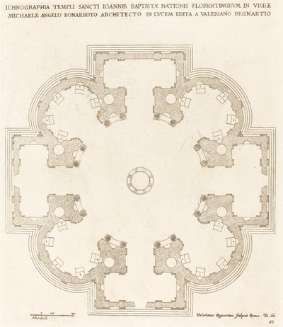 Grundplan for Johannes Døberens kirke af Valerien Regnard