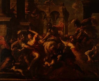 Voldtægt af sabinerne af Valerio Castello