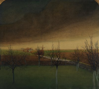 Før foråret (akvarel på papir) af Valerius de Saedeleer