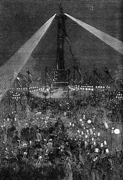 Belysning af Place de la Bastille i Paris af Valnay Pere et fils