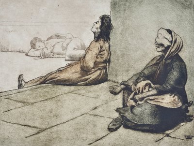 Napolitanske tiggere (tegning) af Valère Bernard