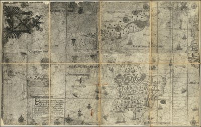 Kort over den vestlige halvkugle fra 1551 af Sancho Gutiérrez af Various