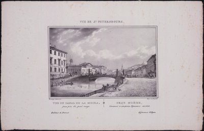 Udsigt over Sankt Petersborg. Udsigt over Moika-floden, 1833 af Vasili Semenovich Sadovnikov