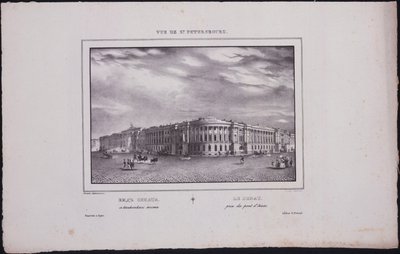 Udsigt over Sankt Petersborg. Udsigt over senatbygningen fra Saint Isaacs Bridge, 1833 af Vasili Semenovich Sadovnikov