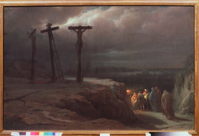 Nat på Golgata - Maleri af Vasili Petrovich Vereshchagin (Vassili Vereshchagin) (1835-1909), olie på lærred af Vasili Vasilievich Vereshchagin