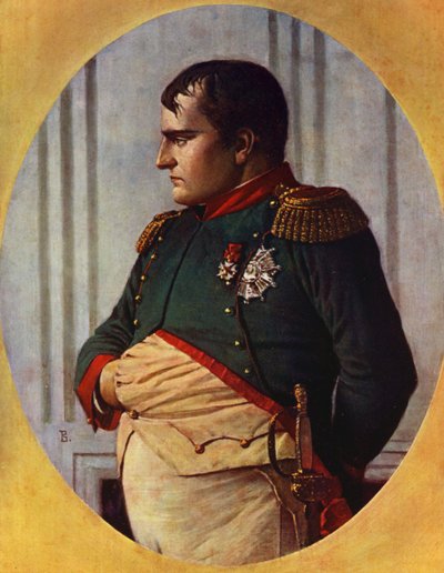 Napoleon Bonaparte i Palais Pierre (farvelitografi) af Vasili Vasilievich Vereshchagin