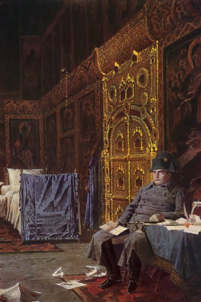 På vej - Dårlige nyheder fra Frankrig (farvelitografi) af Vasili Vasilievich Vereshchagin