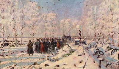På vej - Tilbagetrækning og flugt (farvelitografi) af Vasili Vasilievich Vereshchagin