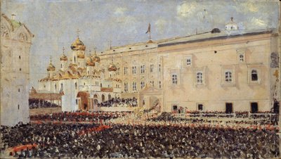 Kroningen af kejser Alexander III i Kreml i Moskva den 15. maj 1883, 1883 af Vasili Vasilievich Vereshchagin
