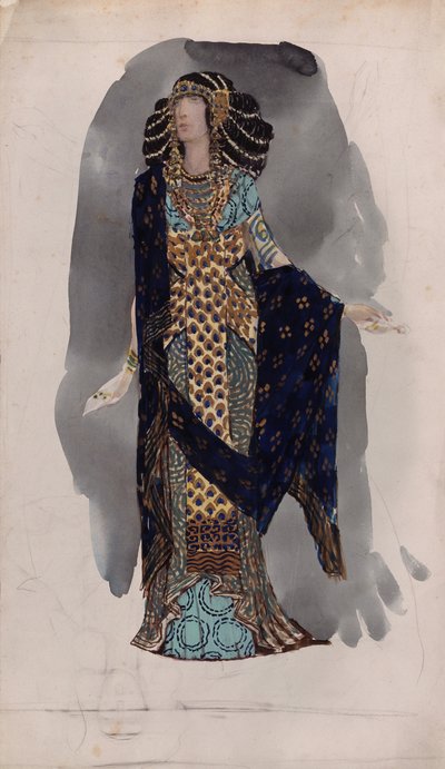 Kostumedesign fra serien orientalske dansere, 1900-tallet af Vasili Vasilyevich Vladimirov
