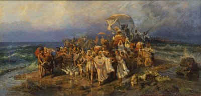Israelitterne krydser Det Røde Hav, anden halvdel af det 19. århundrede. af Vasilii Kotarbinsky