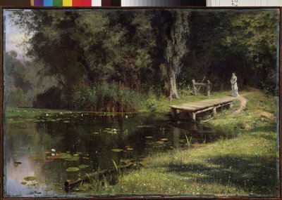 Invaderet dam. Maleri af Vasily Dmitrievich Polenov (1844-1927), olie på lærred af Vasilij Dmitrievich Polenov
