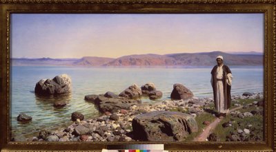 Jesus foran Galilæas Sø (Genezareth-søen) - Jesus ved Genesaret Sø - Maleri af Vasili Dmitrievich Polenov (1844-1927), olie på lærred af Vasilij Dmitrievich Polenov