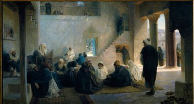Kristus blandt lovens læger. Maleri af Vasili Dmitrievich Polenov (1844-1927), olie på lærred af Vasilij Dmitrievich Polenov