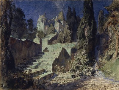Scenografi til operaen Den skarlagenrøde rose af N. Krotkov, 1884 af Vasilij Dmitrievich Polenov