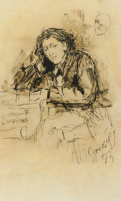 Portræt af komponisten Anton Rubinstein 1829-1894, 1893. af Vasilij Ivanovic Surikov