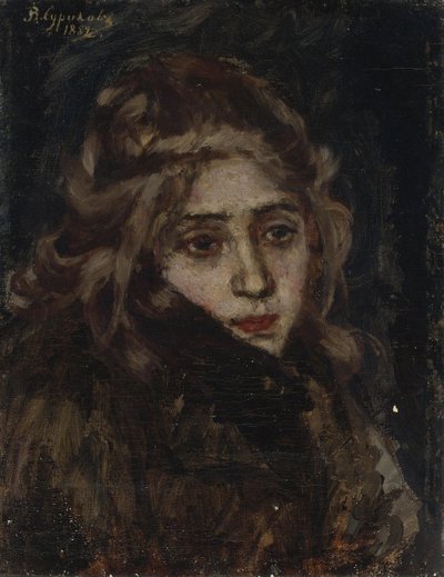 Prinsesse Maria Alexandrovna Menshikova. Studie for Menshikov i Berezov, 1882 af Vasilij Ivanovic Surikov