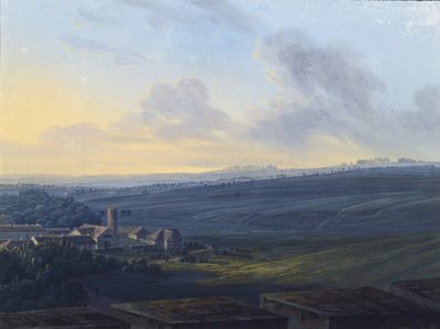 Udsigt over Tsarskoye Selo fra Det Hvide Tårn, efter 1826 af Vasily Andreyevich Zhukovsky