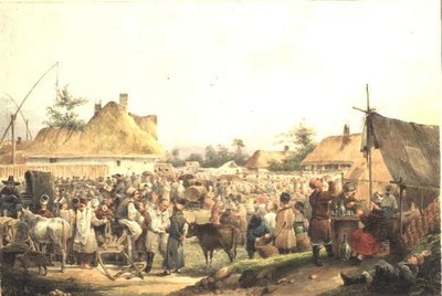 Landsbymesse i Ukraine af Vasily Ivanovich Sternberg