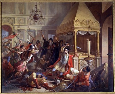 Prins Michail Volkonskys heltedåd under den polske belejring i 1610 af Vasily Kuzmich Demidov