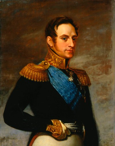 Portræt af kejser Nicholas I, 1826 af Vasily Tropinin