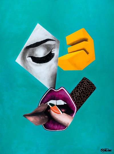 Eyes Wide, 2014 (olie x akryl på lærred) af Vaskeen Vaskeen