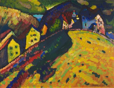 Huse i Murnau, 1909. af Wassily Kandinsky