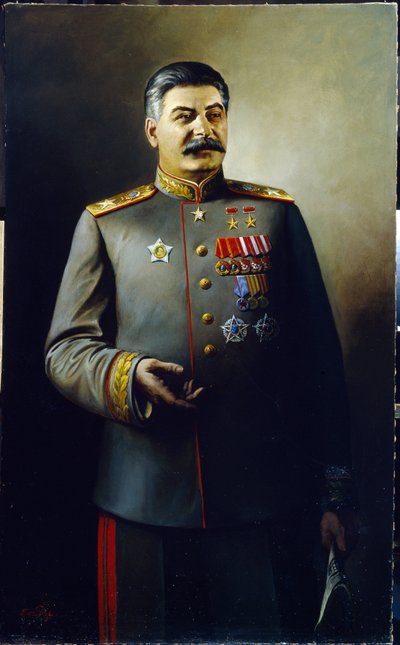 J.Staline i uniform som generalissimus i Sovjetunionen af Vassily Nikolayevich Yakovlev