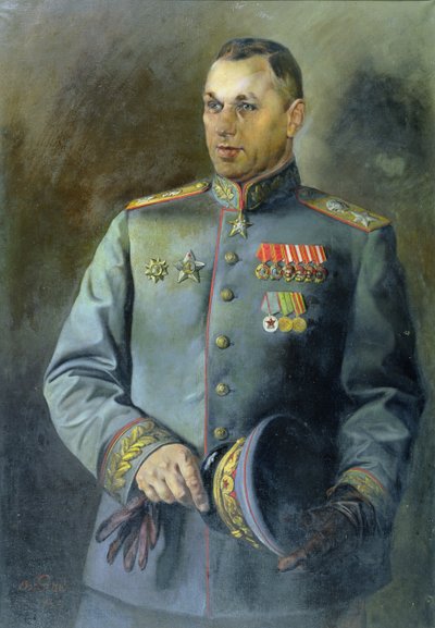 Portræt af marskal af Sovjetunionen og Polen, Konstantin Rokossovsky (1896-1968) af Vassily Nikolayevich Yakovlev