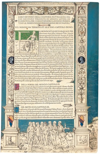 "Historia Naturalis" af Plinius den Ældre, 1476 af Venetian School