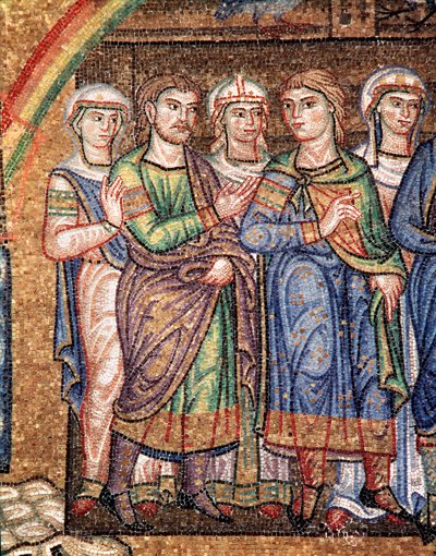 Noas liv, Noas sønner (mosaikdetalje af Veneto Byzantine School