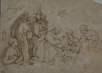 Undersøgelse for Miracle of Saint Bernardino of Siena af Ventura Salimbeni