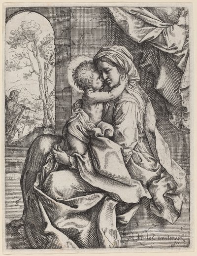 Jomfru og Barn af Ventura Salimbeni after Guido Reni