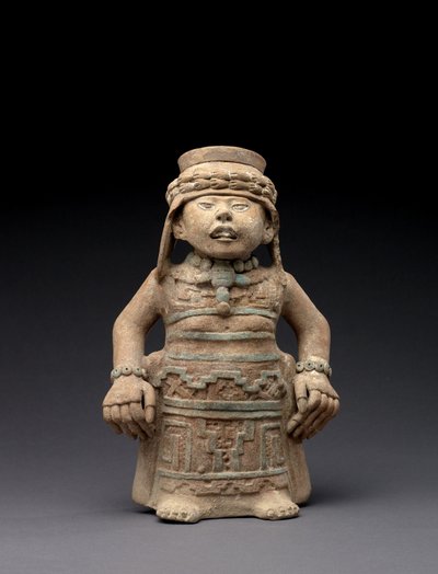 Stående kvindelig billedfigur, 600-900 (terracotta med pigment) af Veracruz Veracruz