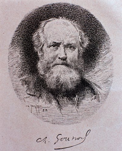 Portræt af Charles Gounod (tegning af Vespasiano Bignami