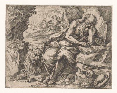Sankt Hieronymus i ørkenen af Vespasiano Strada (attributed to)